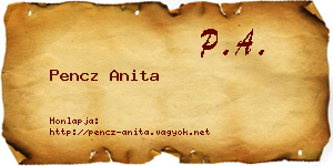 Pencz Anita névjegykártya